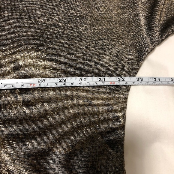 Plus size 4X MXM Metallic Print Knit Blouson Top Batwing Sleeves Black/Gold - Picture 5 of 8